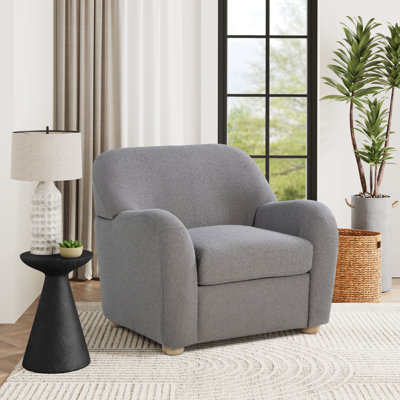 Fauteuil d'appoint Emily de 36,6 po de large en bouclette avec accoudoirs arrondis