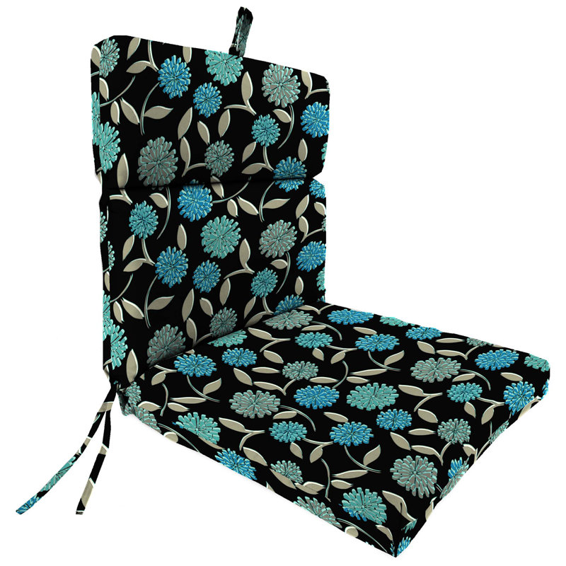 21" x 43" Outdoor Chair Cushion with Ties and Loop, Rockwell Lead Floral