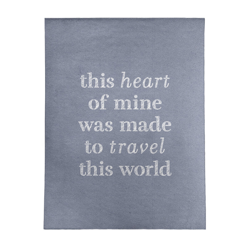 Tapis en poly citation "travel travel love quot", Rectangle 9 pi x 12 pi