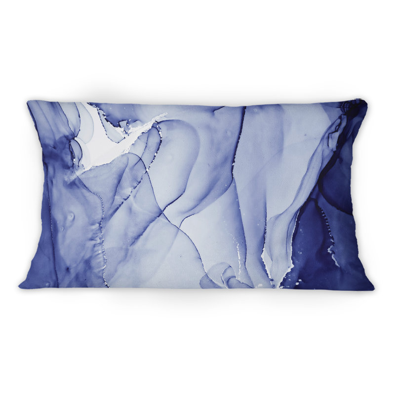 Coussin décoratif bleu foncé Modern Art Waves