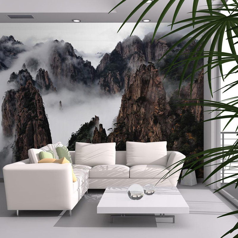 Mur de Damalis, mer de nuages dans la montagne Huangshan, Chine, L 121 po x l 157 po