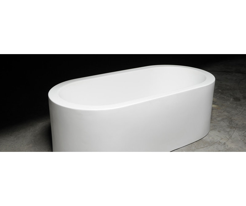 Baignoire de trempage autoportante ovale 71,5 "x 35,5" K2, Blanc mat