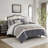 5 Piece Textured Jacquard Stripe Comforter Set With Throw Pillows