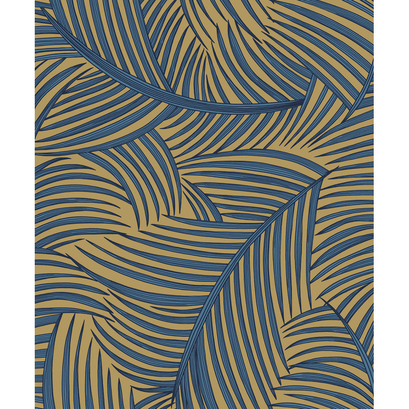Rouleau de fleurs Bobb Peel & Stick, Or métallique / bleu, L 396 po x l 20,9 po