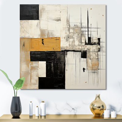 Beige et noir Divine Simplicity IV - peinture abstraite, art mural