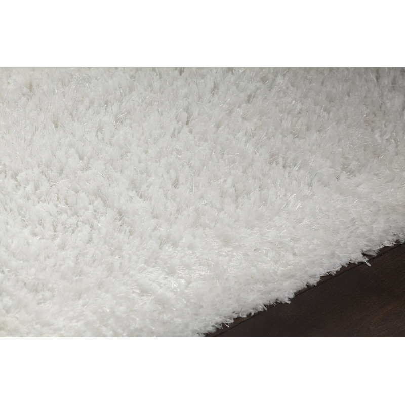 Tapis blanc touffeté à la main Salyers, Rectangle 9 pi x 13 pi