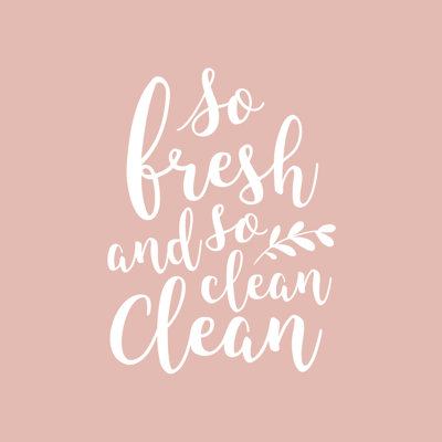 «So Fresh So Clean Clean Pink», art textuel sur toile tendue