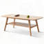 Table basse en chêne massif avec rangement double couche - 100% bois massif, 47,2 po-976099700