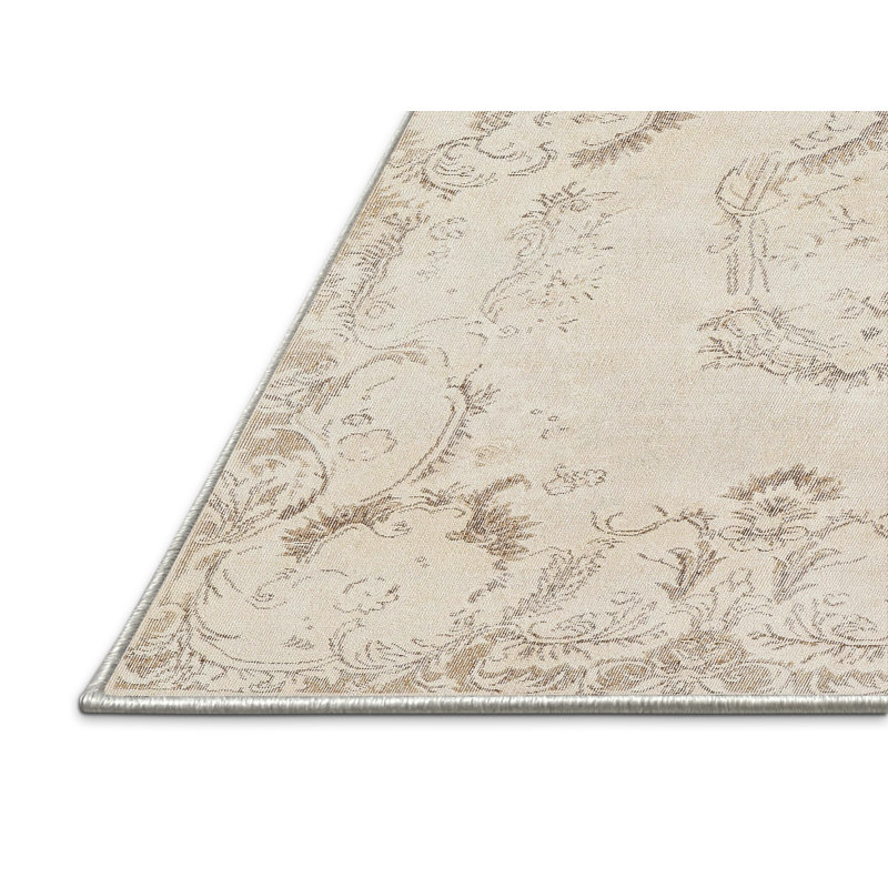 Tapis oriental crème / gris, Rectangle 5 pi x 7 pi