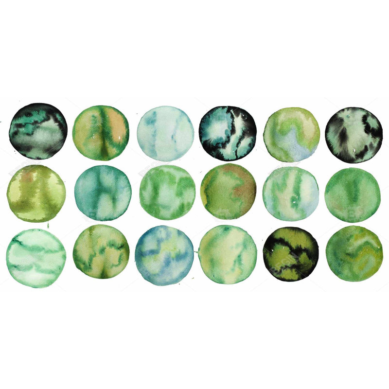 Green circles - 24"x48" Framed canvas