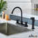 Two-Handle 4-Hole 8" Centerset Kitchen Faucet with Side Sprayer