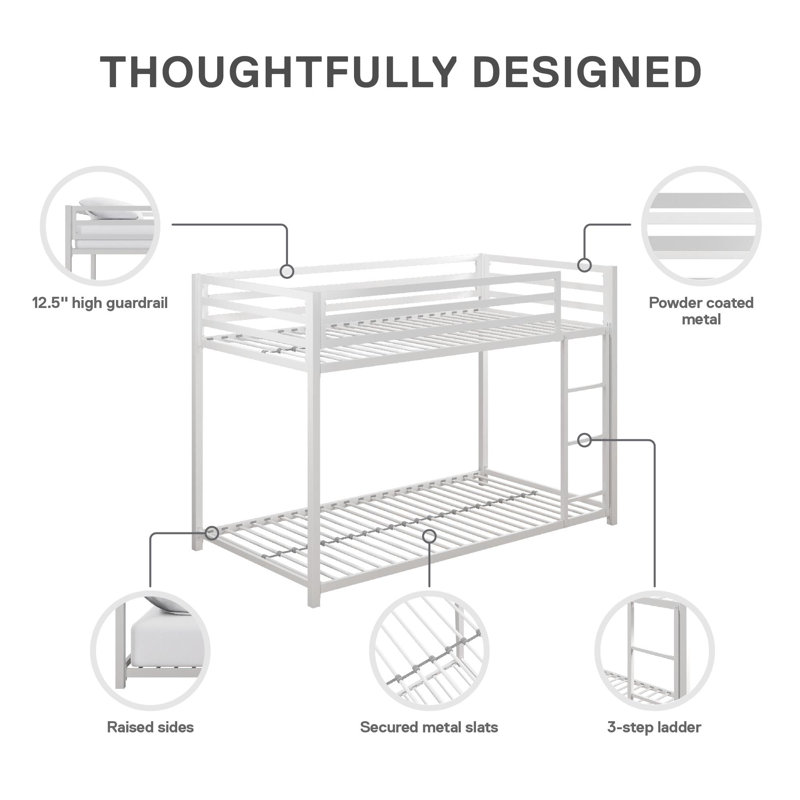 Eastfield Kids Bunk Bed, Twin Over Twin, White