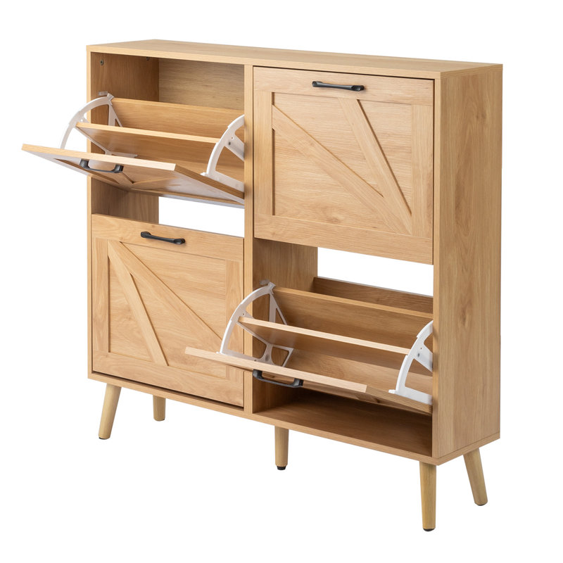 Armoire à chaussures 41,7 po en bois de grange, Bois naturel