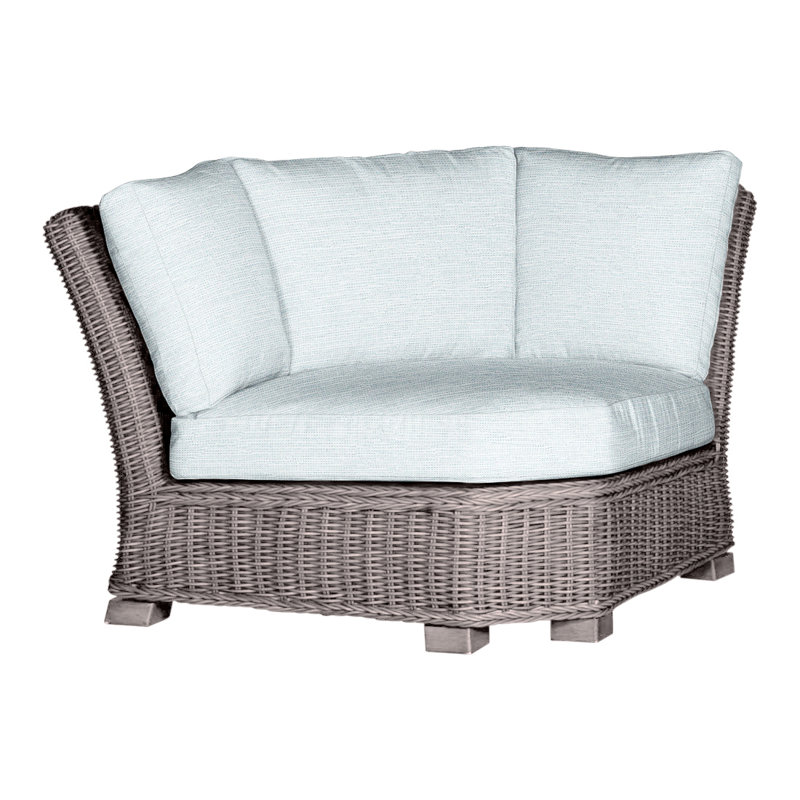 Rustic Woven Sectional Corner, Rollo Chambray InsideOut® Linen, No Welt, Oyster