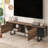 Doty Mid Century Modern Tv Stand For Tvs Up To 80" With 2 Cabinets And 2 Corner Shelves