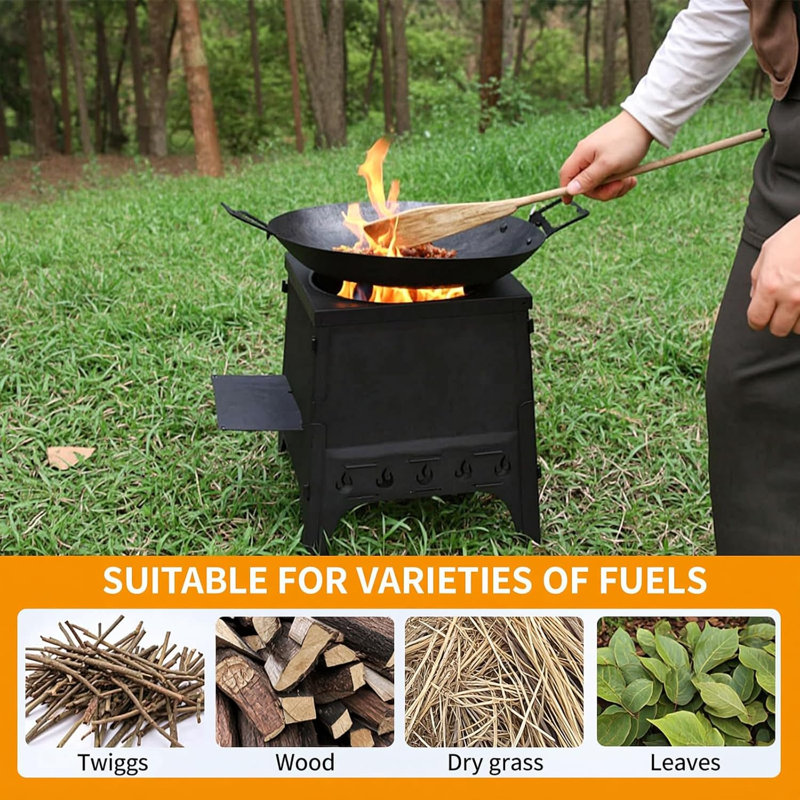 Outdoor Camping Wood Burning Stove for Survival Backpacking Hiking