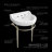 Whitehaus 22" console sink with semi-circular bowl, solid brass leg supports and front towel bar-116863418-116863424