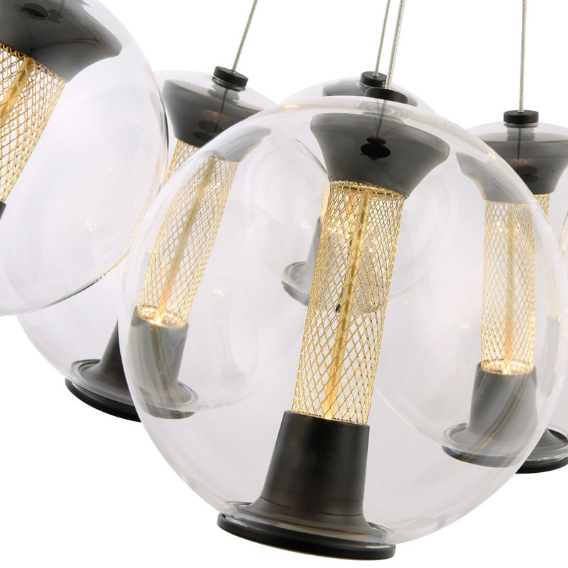 Lustre à 6 lumières Arlo - noir, H 25,5 po x l 25,5 po, H 22,5 po x l 22,5 po
