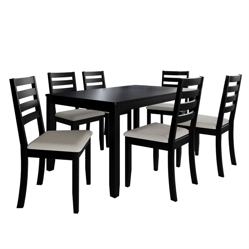 Ensemble repas 6 personnes Ocossio, Noir
