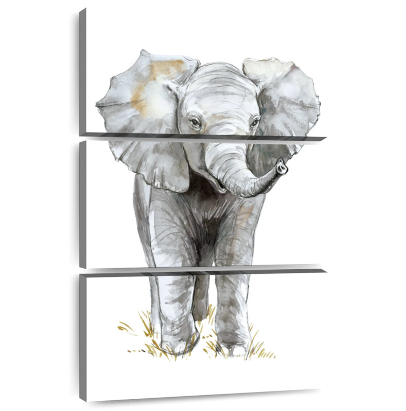 Brampt Wandering Baby Elephant, 74" H x 48" W