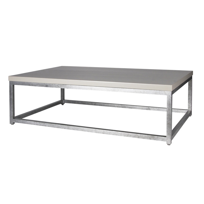 Paris Frame Coffee Table, 18" H x 67" L x 43" W, Gray, Royal Silver