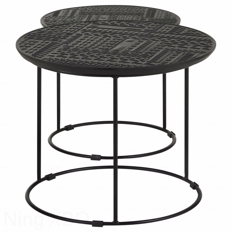 Ensemble de 2 tables gigognes noires mates