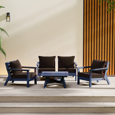 Ensemble de conversation à assise profonde 5 pièces
