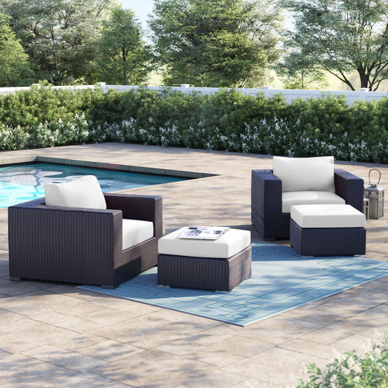 Convene 4 Piece Outdoor Patio Sectional Set, White