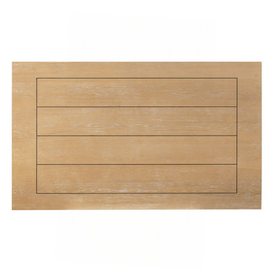 Table de salle à manger en bois massif pour 6 personnes, table de salle à manger rustique 60 "avec base à tréteaux et pieds courbés, finition chêne naturel, table de cuisine pour la maison (bois naturel délavé)