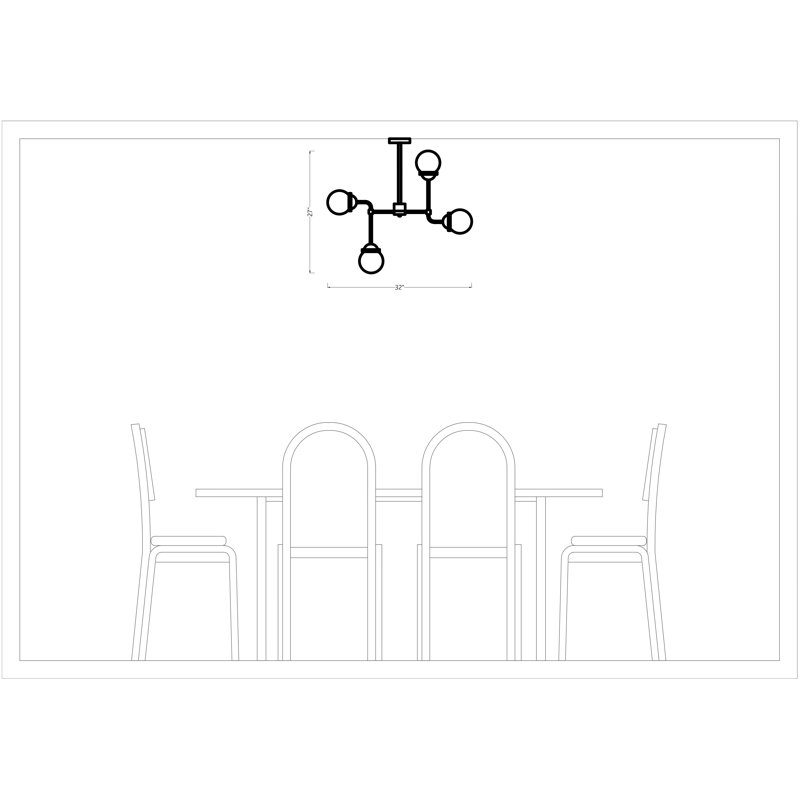 Eight Light Small Chandelier