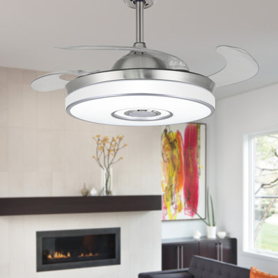 Gundemarie 42'' Ceiling Fan with LED Lights and Retractable Fans