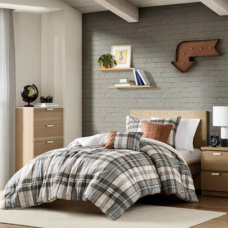Édredon en microfibre double / grand, 2 taies décoratives, coussins décoratifs, rembourrage de literie douillette, texture douce