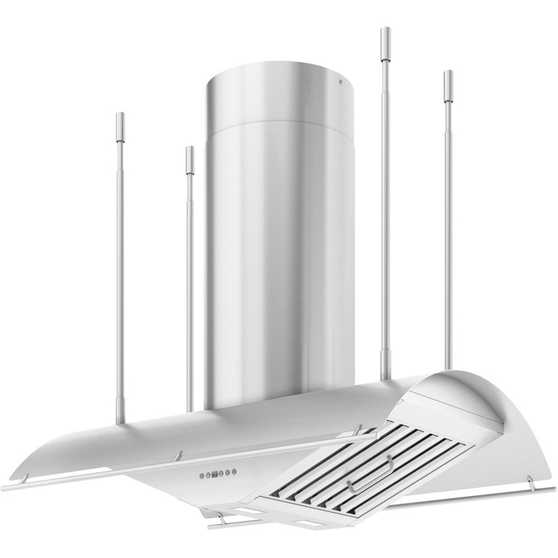 Zephyr Trapeze 36 in. Island Mount Range Hood with LED Lights in Stainless Steel