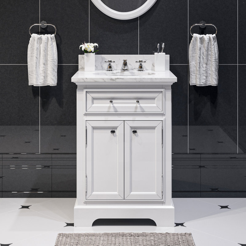 Meuble-lavabo simple 30 po Goyette, Blanc, 24"