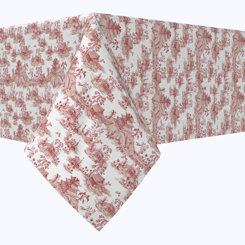 Rectangular Tablecloth, 100% Cotton, Floral 185, 104" x 52"