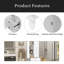 Armoire de rangement haute et large avec portes pour salle de bain / bureau / salon / intérieur, quatre tiroirs de différentes tailles, tablettes réglables, blanc