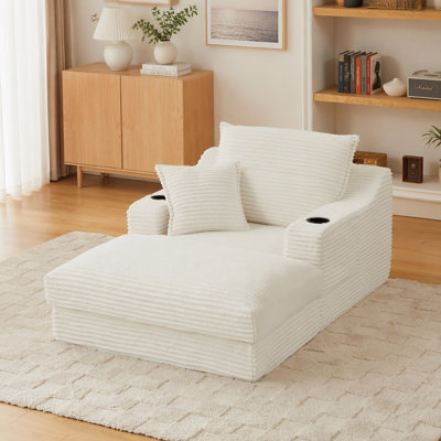 Canapé à compression moderne de 47,2 po, méridienne unique rembourrée pour salon, chambre à coucher, appartement et bureau