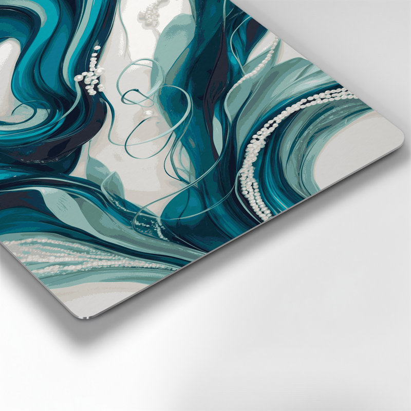 «Lyrical Abstraction 89», art mural en métal vert, H 11 po x l 14 po