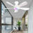 42 Inch RGB Ceiling Fans With Led Light and Remote/App Control, Flush Mount, RGB Dimmable Light, Modern White Ceiling Fan for Kids Room Bedroom, Indoor/Covered Outdoor Use-117579840-117579841