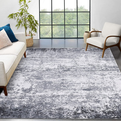 Abstract Machine Printed Area Rug