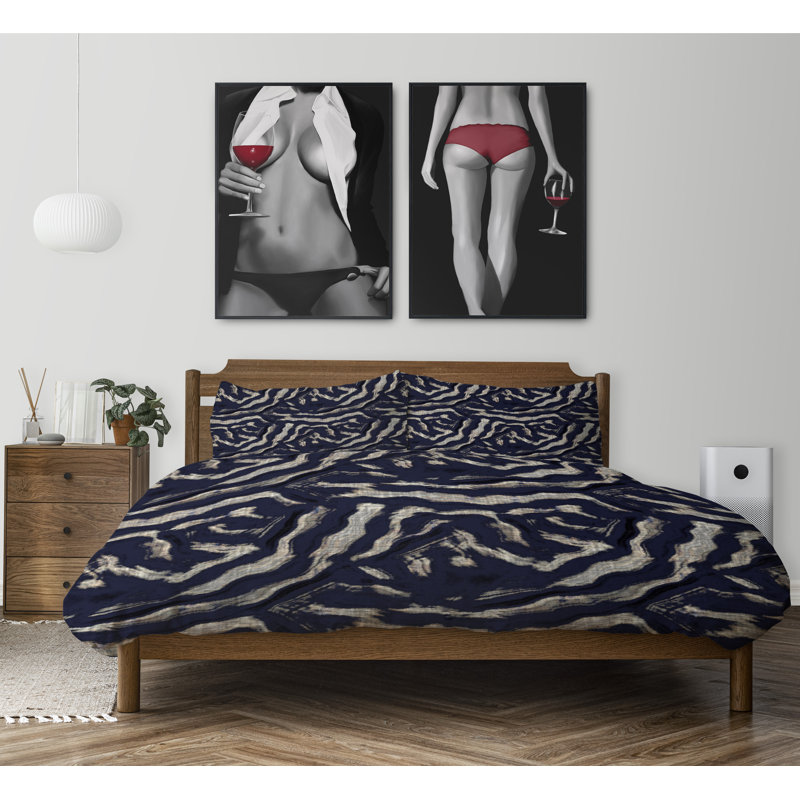 Twill Abstract Comforter, King Comforter + 2 King Pillowcases