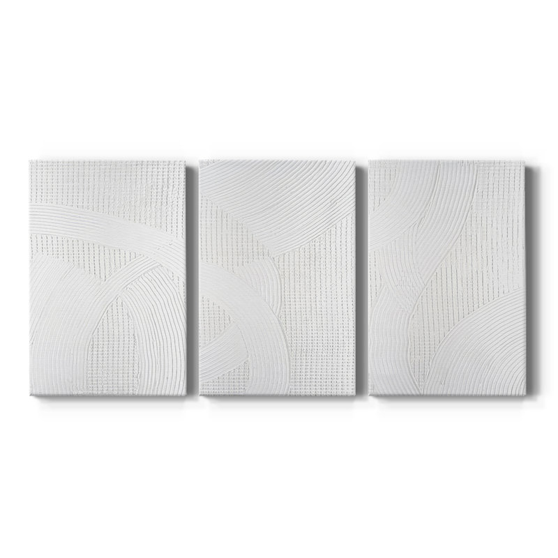 Salt Lakes I - Toile tendue avec châssis sur mesure - 3 pièces, H 12 po x l 24 po