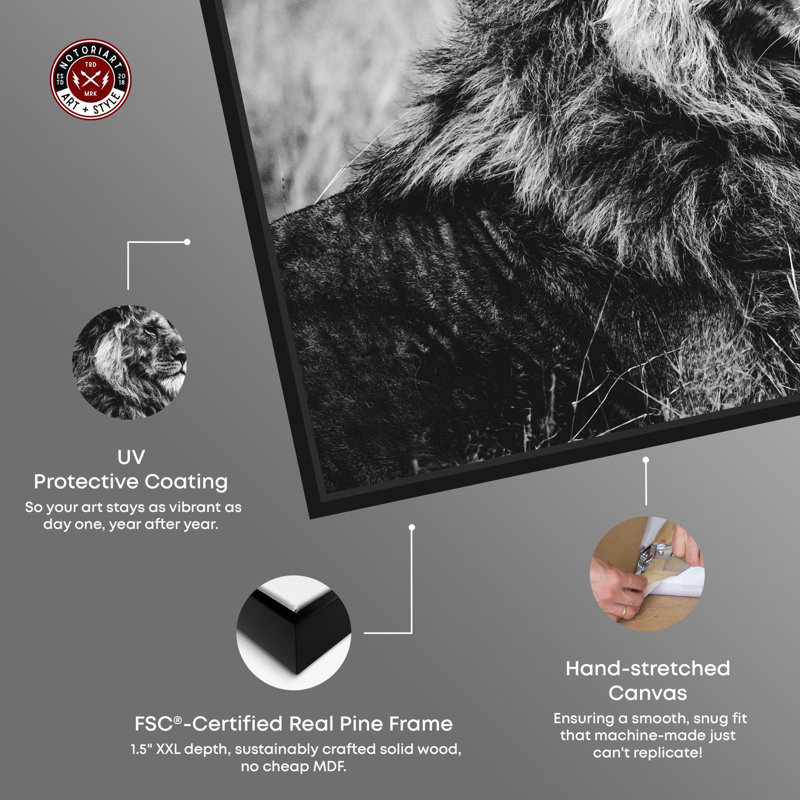 Lion Motivational Quote Canvas Print with Black Frame, 46" x 37"