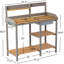 Table de rempotage d'extérieur en bois avec évier, banc de travail de table de jardin avec tablette, poste de travail pour pelouse extérieure