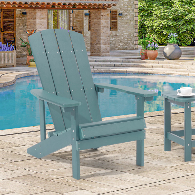Bernhardine HIPS Adirondack Chair Weather Resistant, Lake Blue