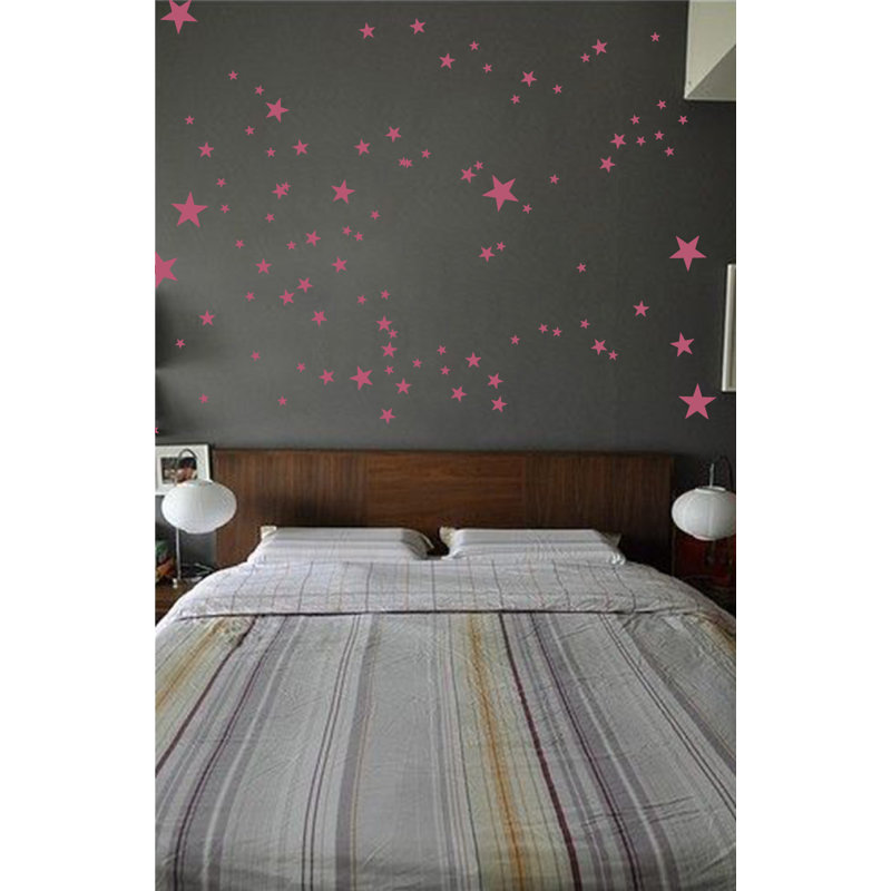 Adhésif décoratif étoiles, Rouge à lèvres, H 24 po x l 27 po x P 0,01 po
