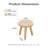  Solid Wood Stool with Playful 3D Dot Design,Small Round Wooden Ottoman, Plant Stand, Toddler Step Stool