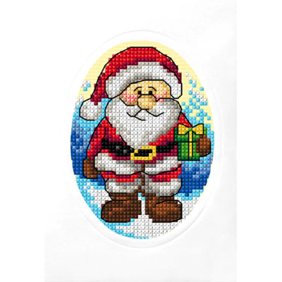 Ensemble de cartes au point de croix père Noël avec un cadeau de Noël par Orchidea 6323
