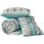 Black/White/Aqua Blue Damask