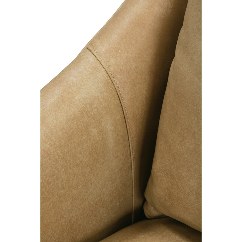 Butterscotch Kara Leather Swivel Glider